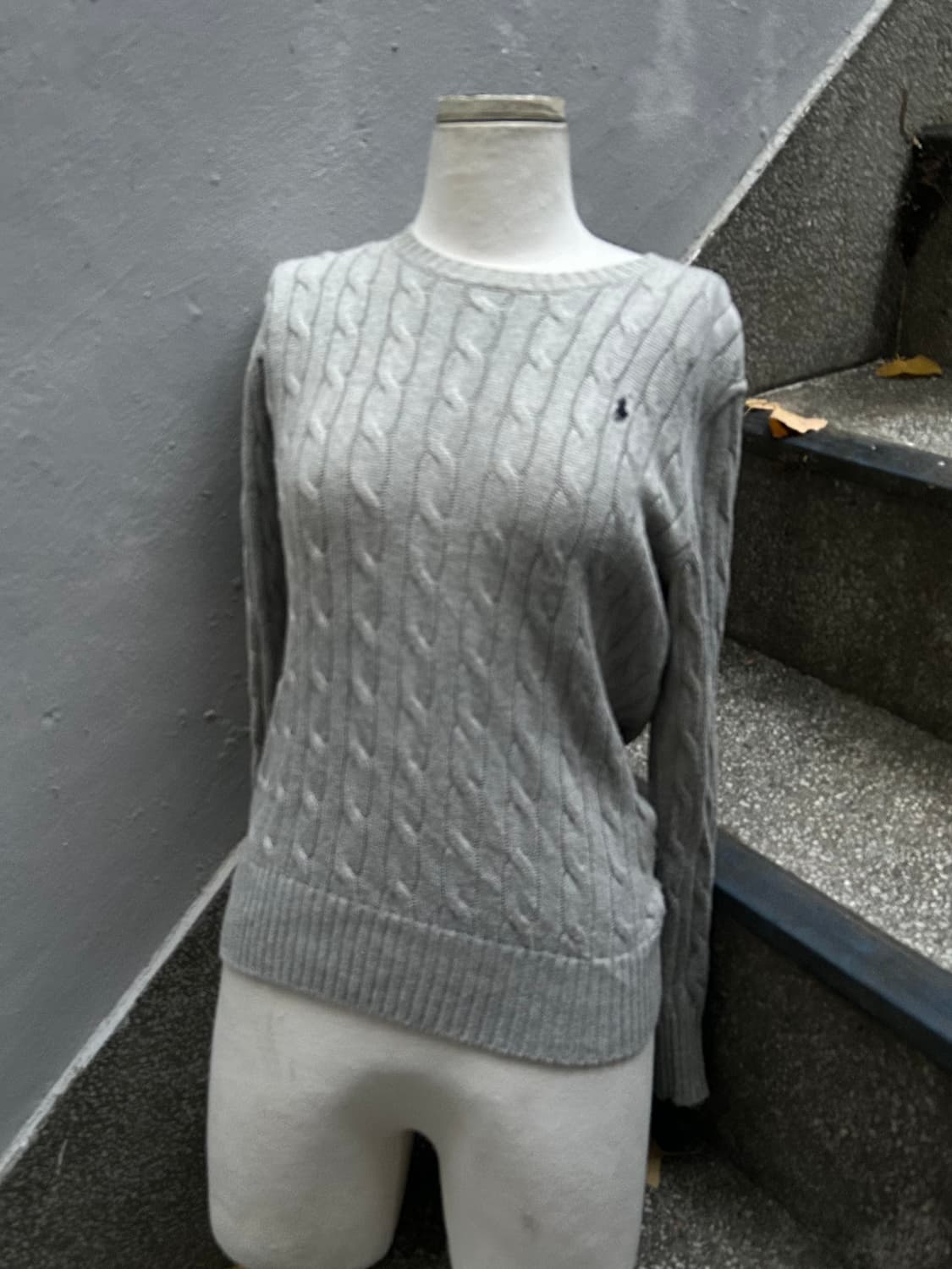 VTG 폴로 polo 그레이 꽈배기 포니 니트 상품이미지5