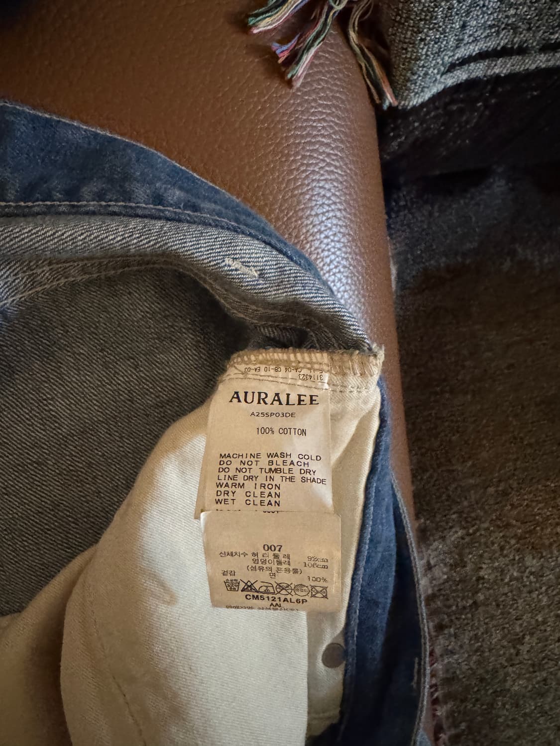 오라리 Selvedge Faded Light Denim Wide 상품이미지3