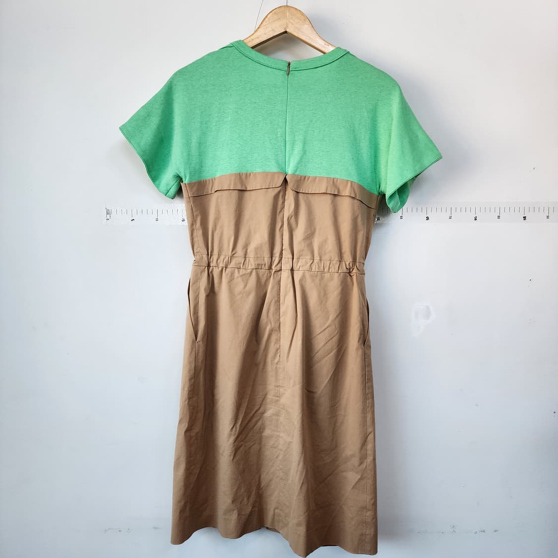 cc콜렉트 배색 카키 그린 반팔 원피스 상품이미지3