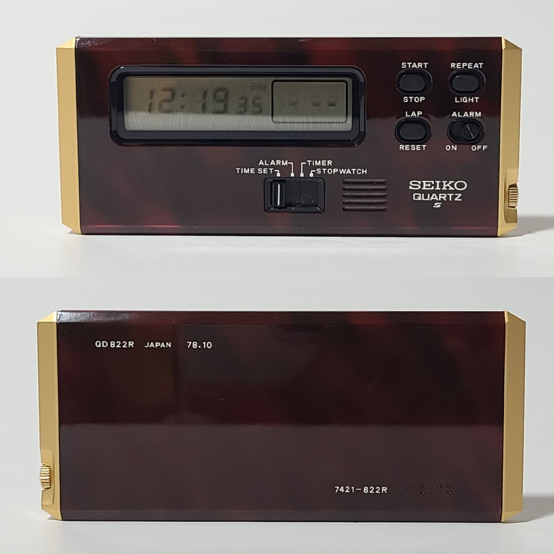 세이코 빈티지 탁상 카드형 시계 포켓 알람 쇼와 상품이미지3