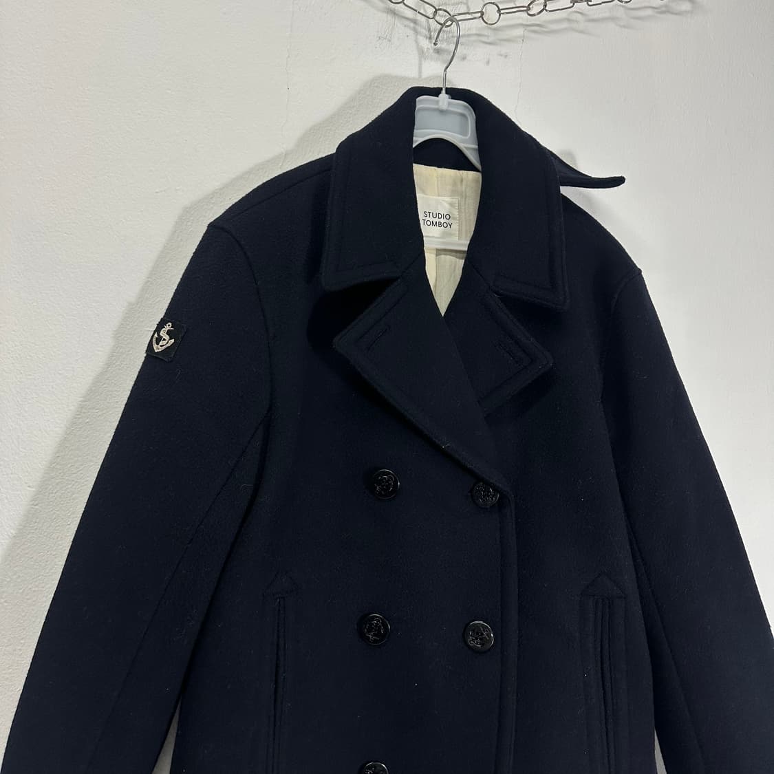 우먼M-L 스튜디오톰보이 다크네이비 해군 피코트 상품이미지2