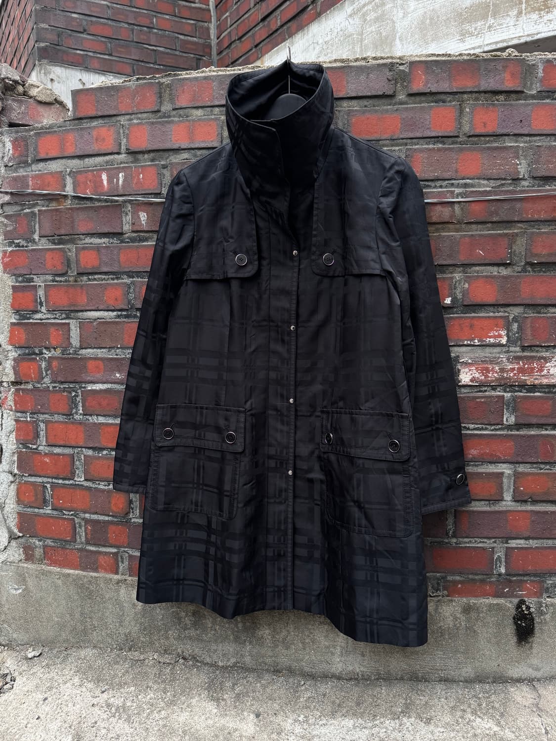 꾸레쥬 자카드 하이넥 코트자켓  상품이미지2