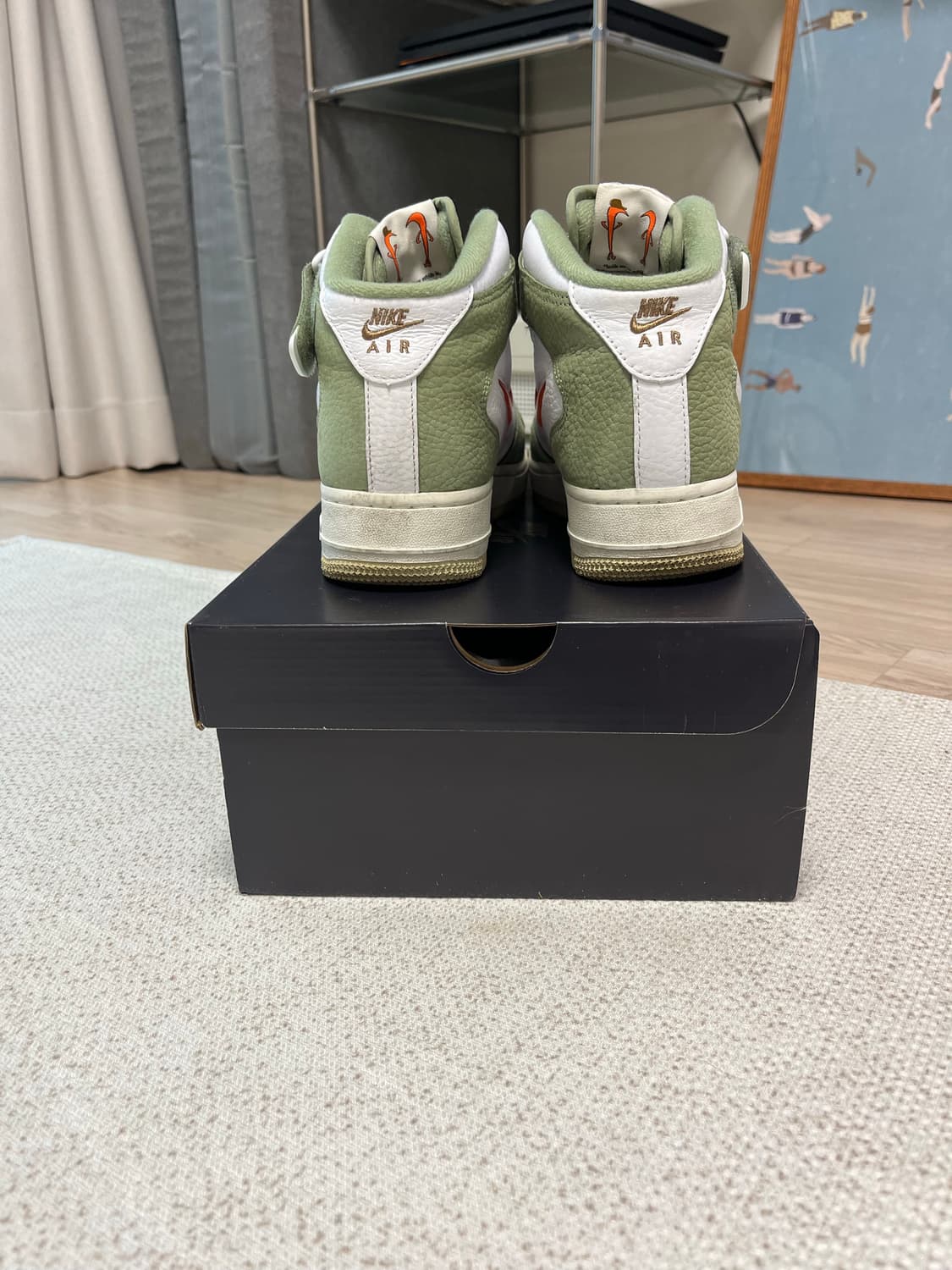 나이키 에어포스1 미드 QS 올리브 255 상품이미지4