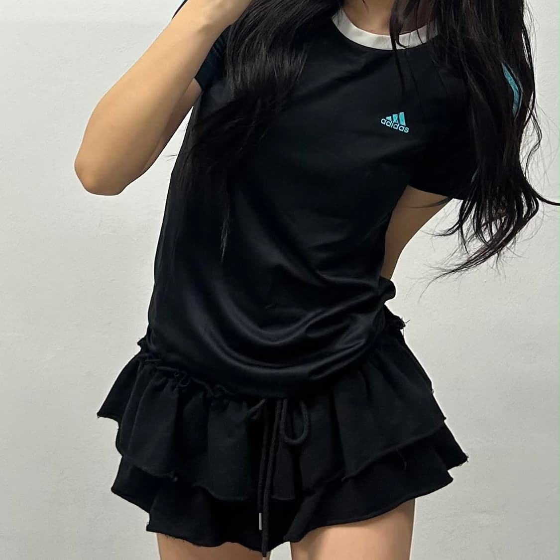 아디다스 y2k 일본판 러블리힙 메쉬 반팔 티셔츠(L) 상품이미지3