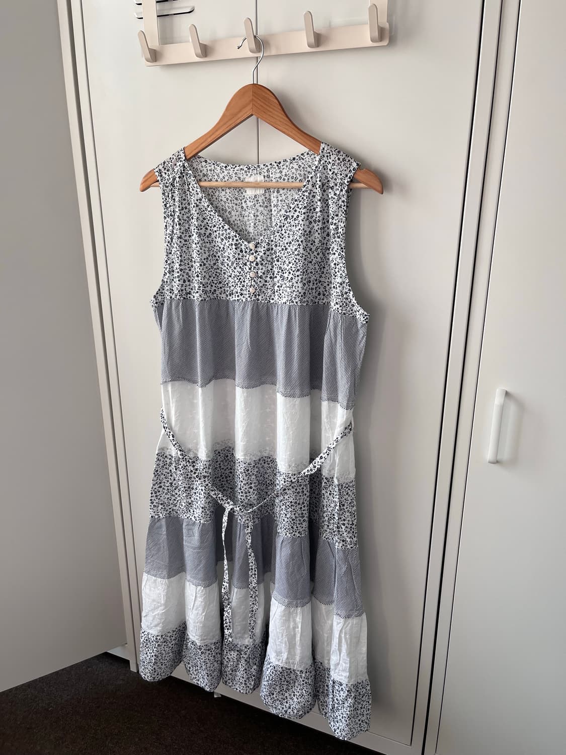 Claire 잔꽃 패치워크 스즈코 나시 롱 원피스 상품이미지2