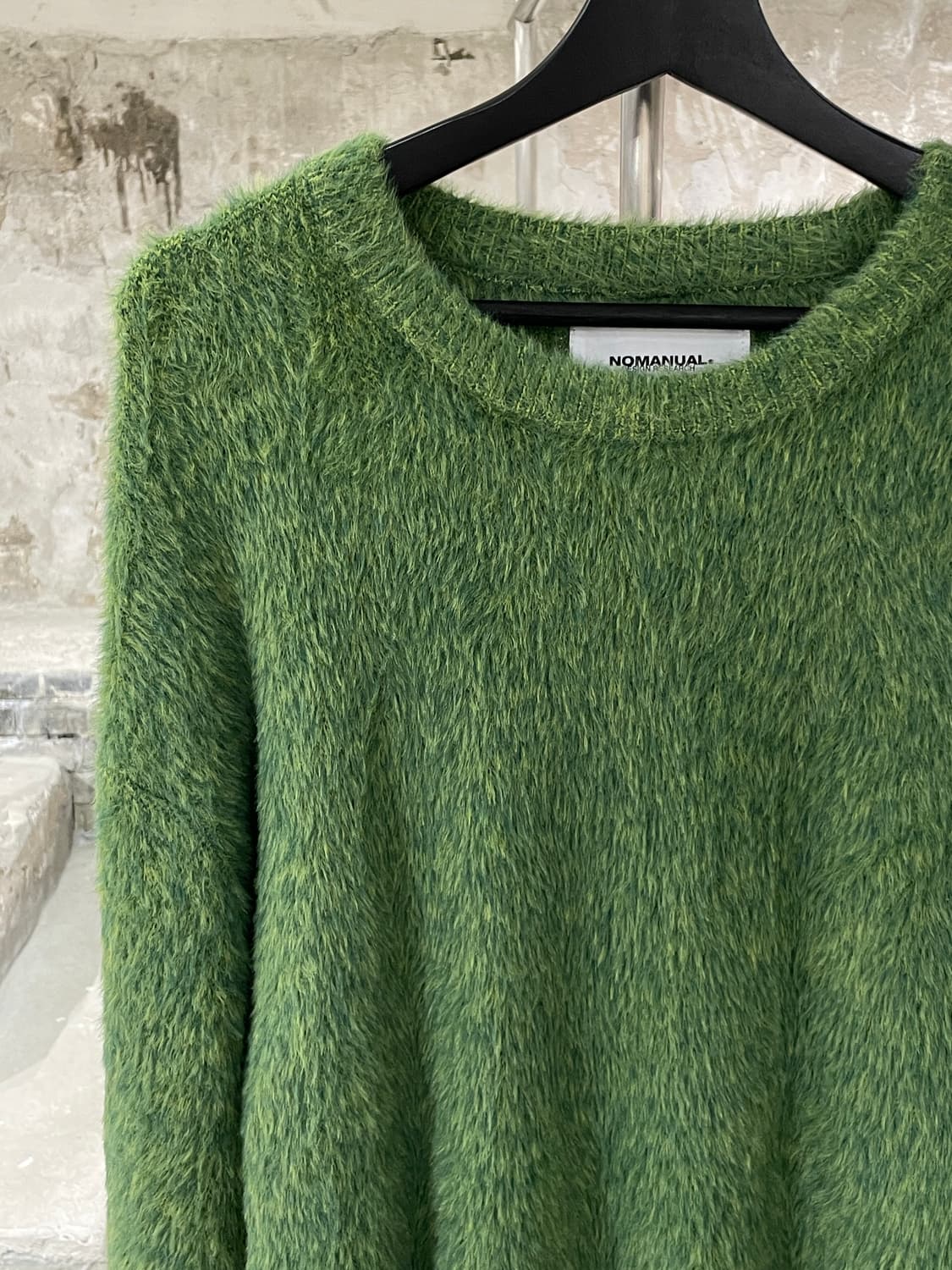 노매뉴얼 그레스 그린 헤어리 크루넥 니트 상품이미지2