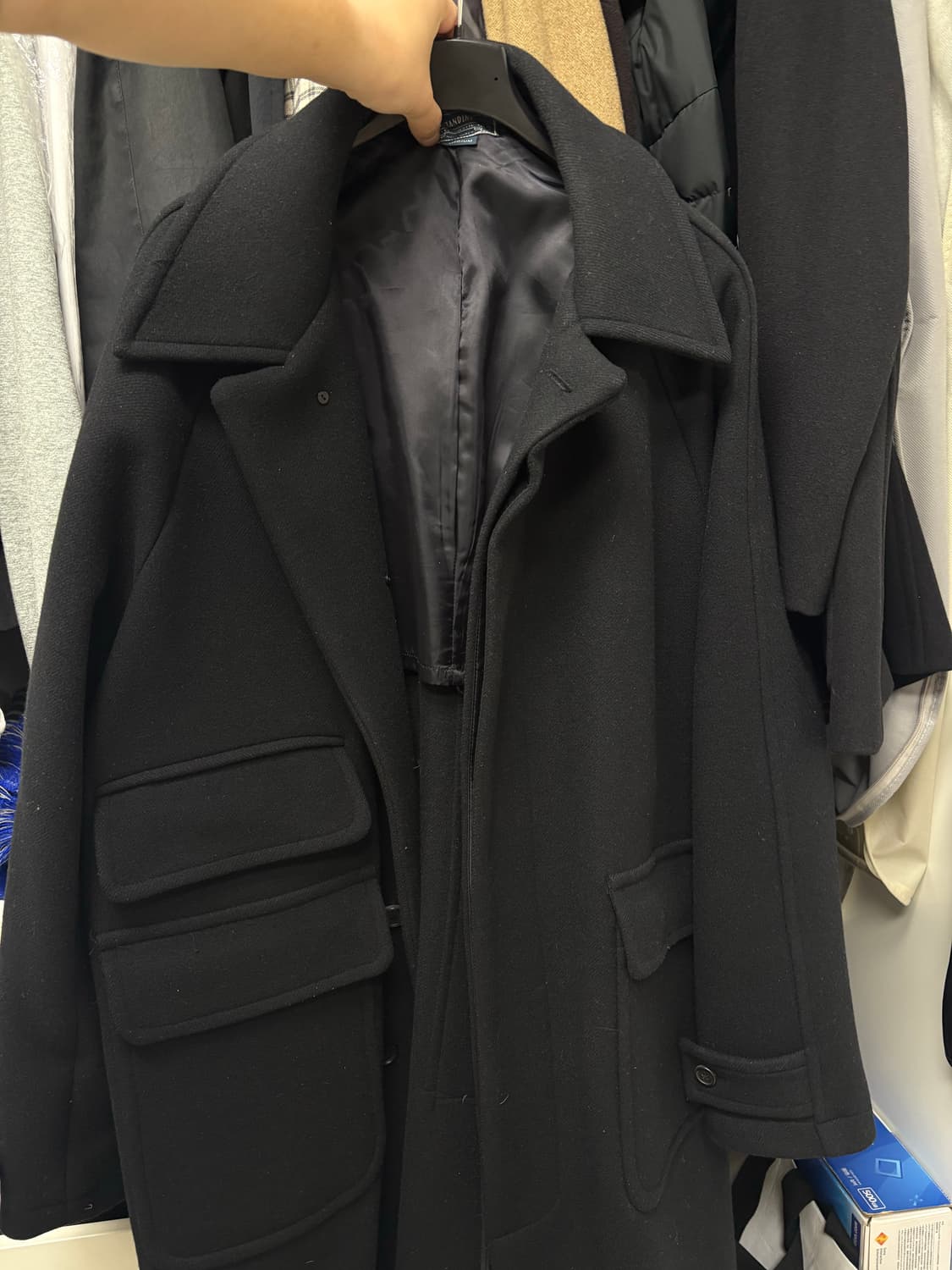 아웃스탠딩 울 발마칸 코트 블랙 상품이미지3