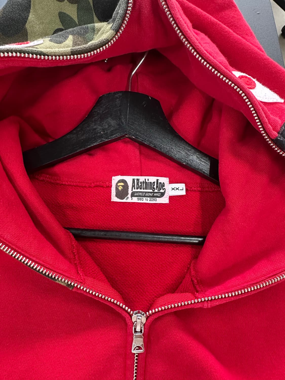 베이프 1st 카모 샤크 레드카모 풀 후드집업 상품이미지9
