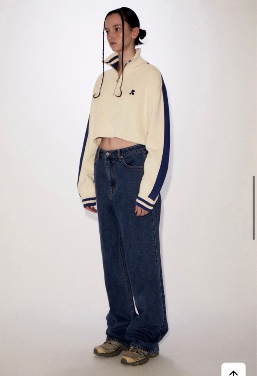 레스트앤레크레이션 RR 로고 와이드 진 데님 팬츠 상품이미지2