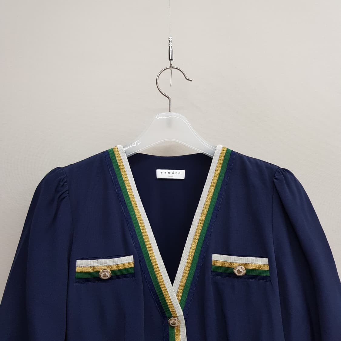 산드로 트리밍 플리츠 롱 원피스 34사이즈 상품이미지3