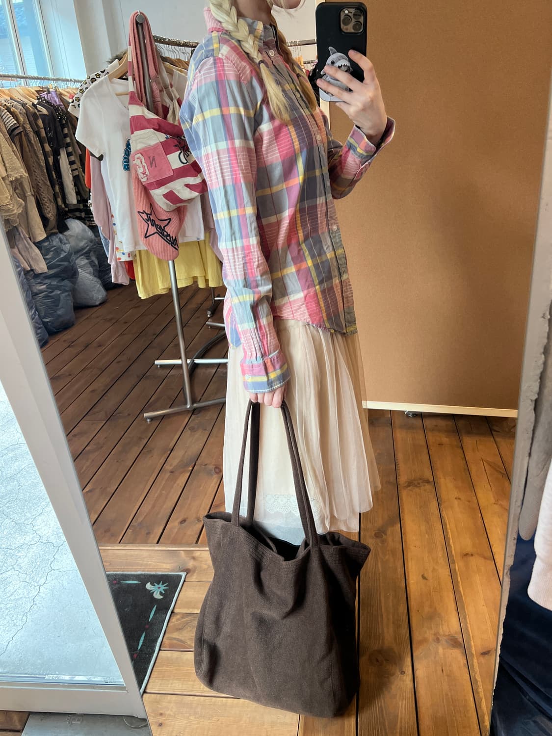 폴로 핑크 체크 셔츠 상품이미지4