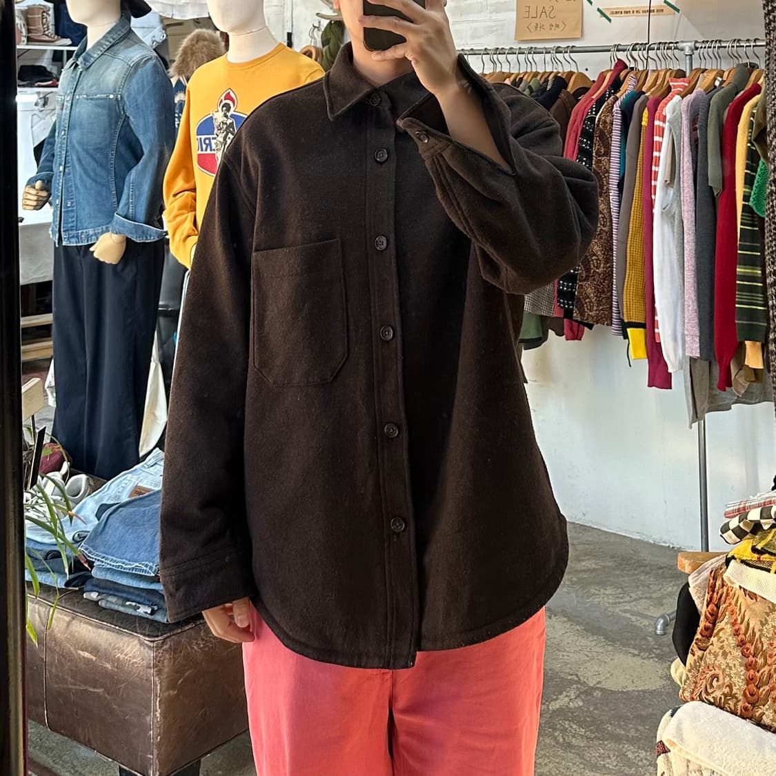 (착용컷) 유니클로 모직 셔츠 자켓 (남성용 105) 상품이미지3