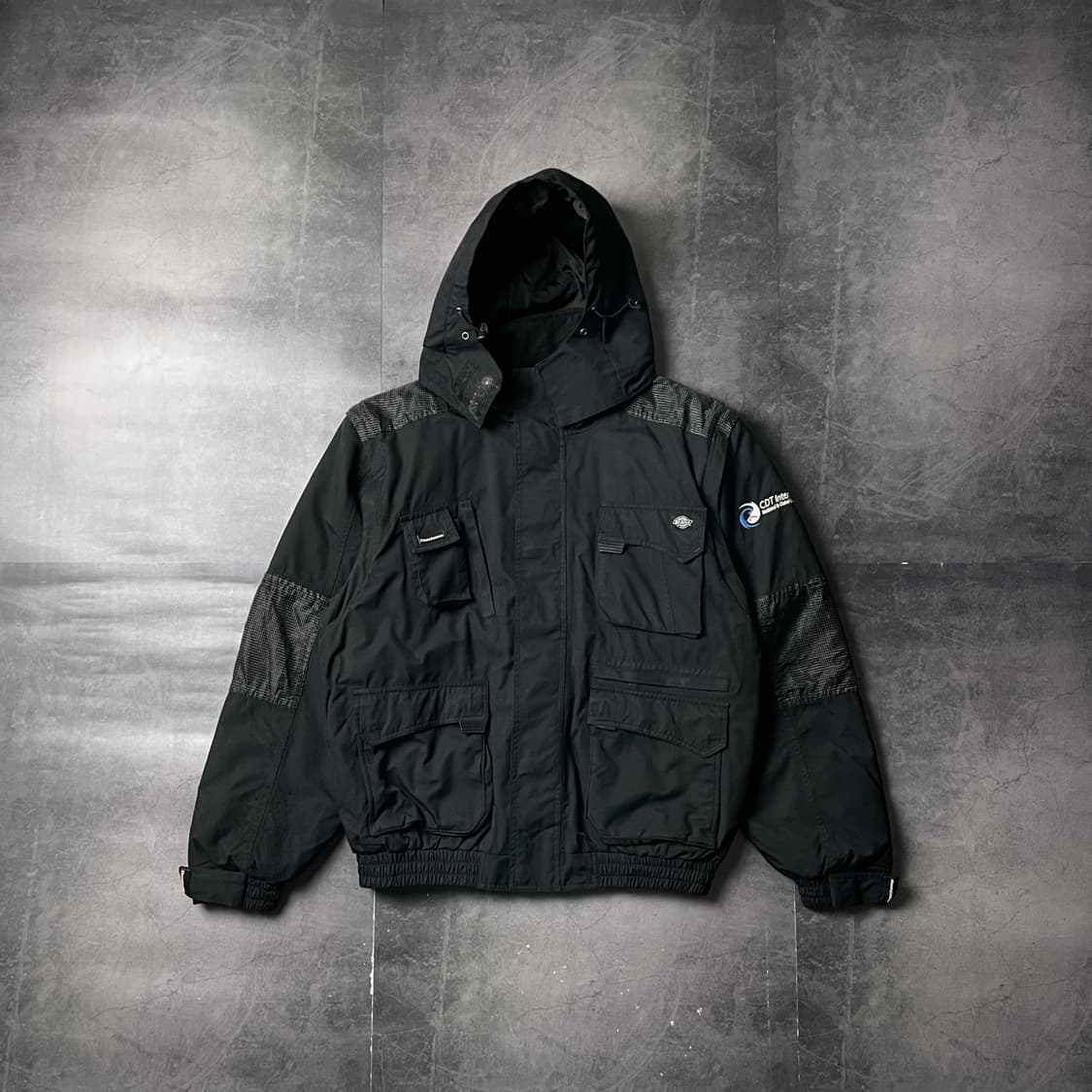 DICKIES 디키즈 블랙 후드 탈부착 베스트 워크 자켓 A00830 상품이미지1