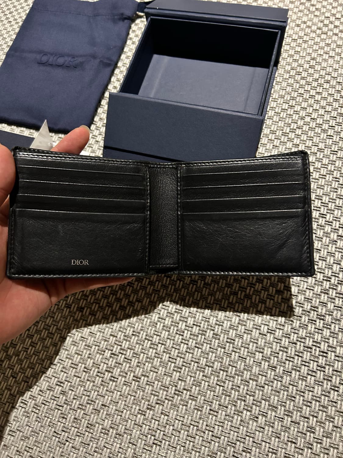 [정품] 디올 오블리크 반지갑 블랙 상품이미지4