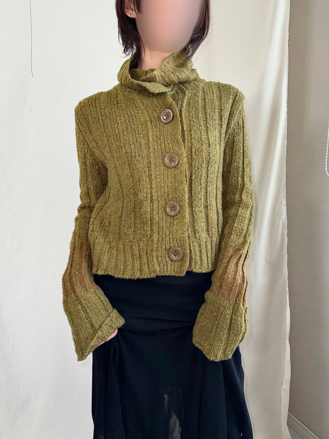 Sensounico 올리브 니트 가디건 상품이미지2