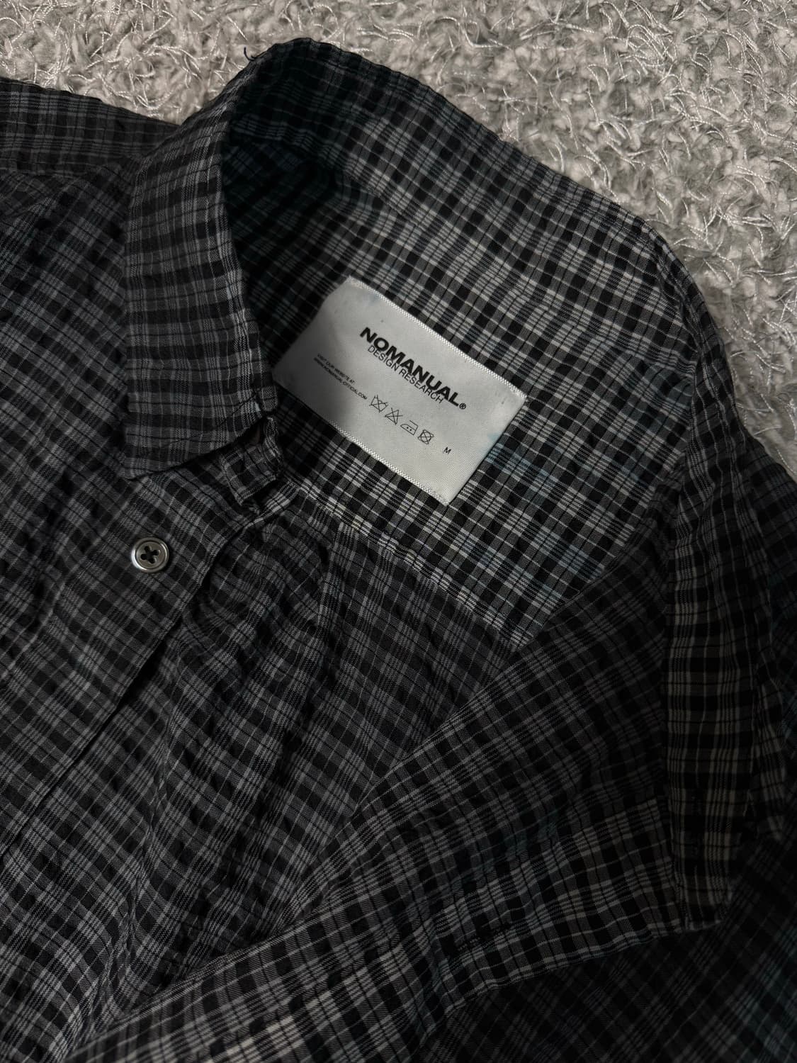 노매뉴얼 OVERDYED CHECK SHIRT - CHARCOAL 상품이미지5