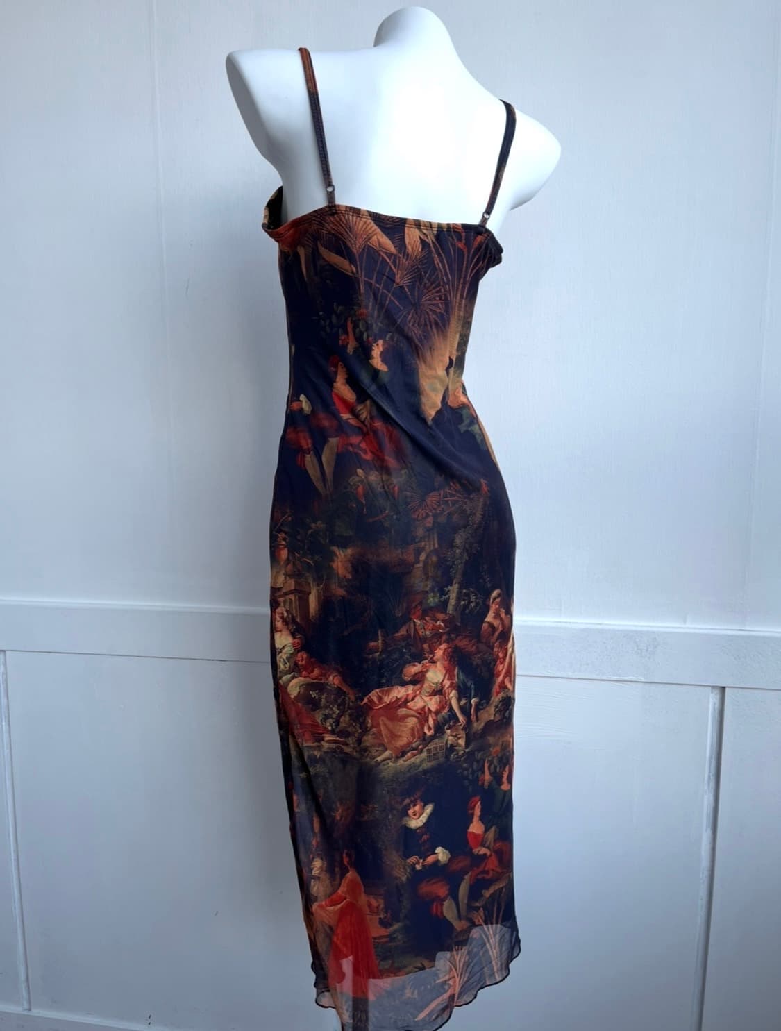 그래픽 메쉬 롱 원피스 상품이미지5