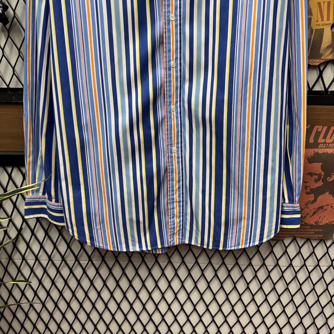 폴로 랄프로렌 멀티컬러 스트라이프 긴팔 셔츠 오렌지 포니 로고 포인트 상품이미지4