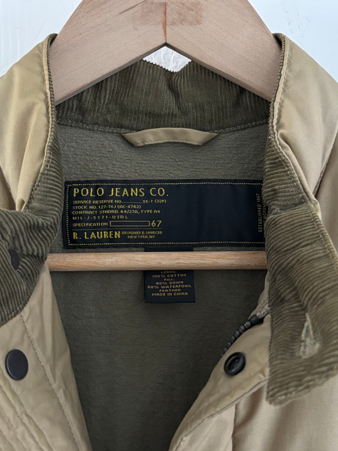 Polo 폴로 진스 베이지 패딩 베스트 상품이미지6
