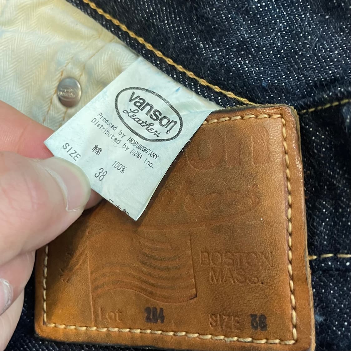 밴슨 레더 셀비지 생지 와이드 데님팬츠 상품이미지7