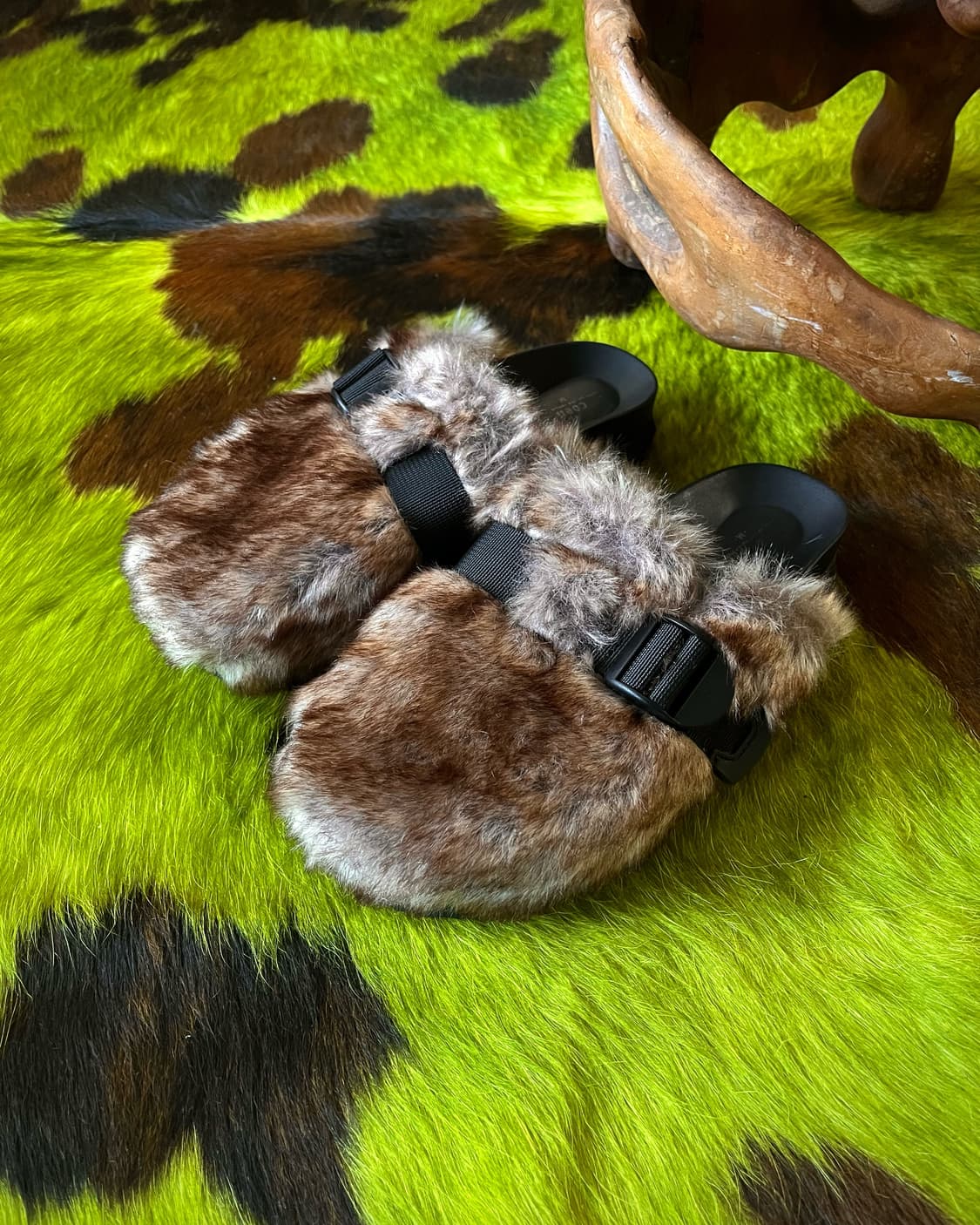 Coen Japan Brown Fur Trim Slippers 상품이미지2