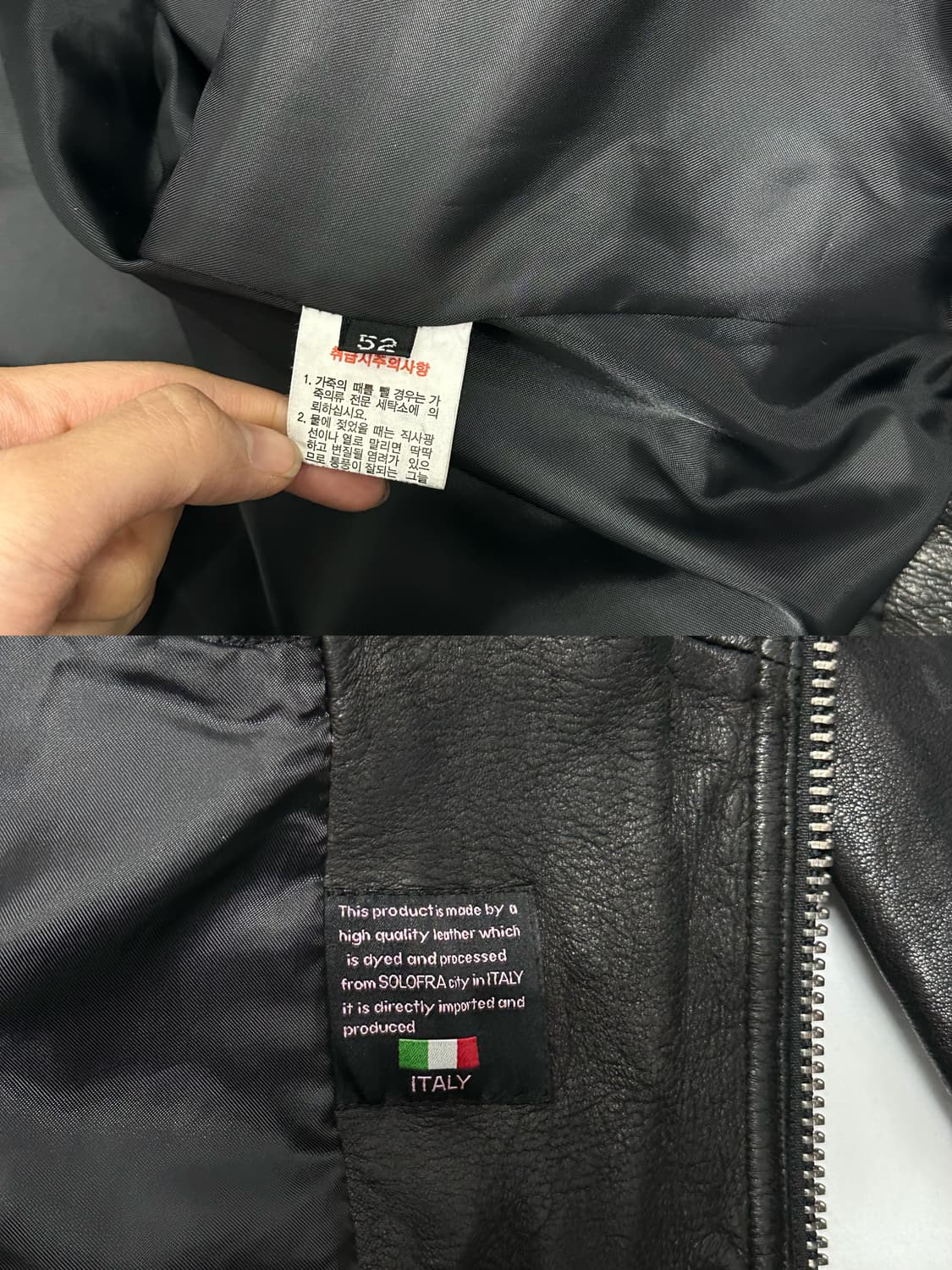 빈티지 가죽 바이크 라이더자켓 made in italy 상품이미지10