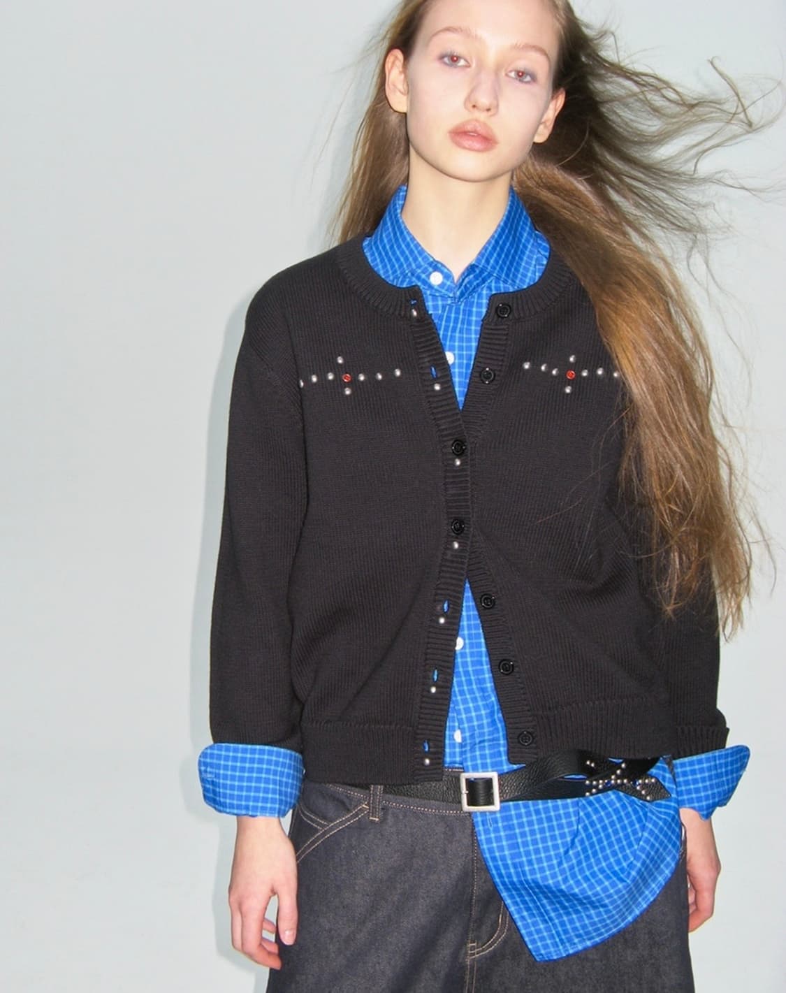 플리즈프로젝트 스터드 잼스톤 가디건 상품이미지1