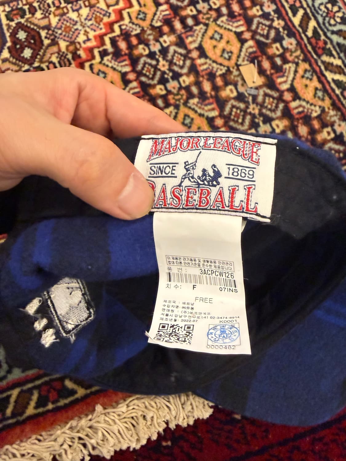 MLB 울 체크 볼캡 상품이미지5