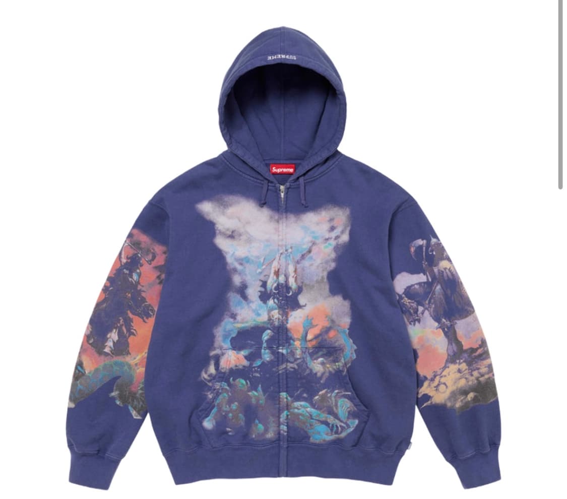 슈프림 프라제타 후드집업 워시드 네이비  상품이미지1