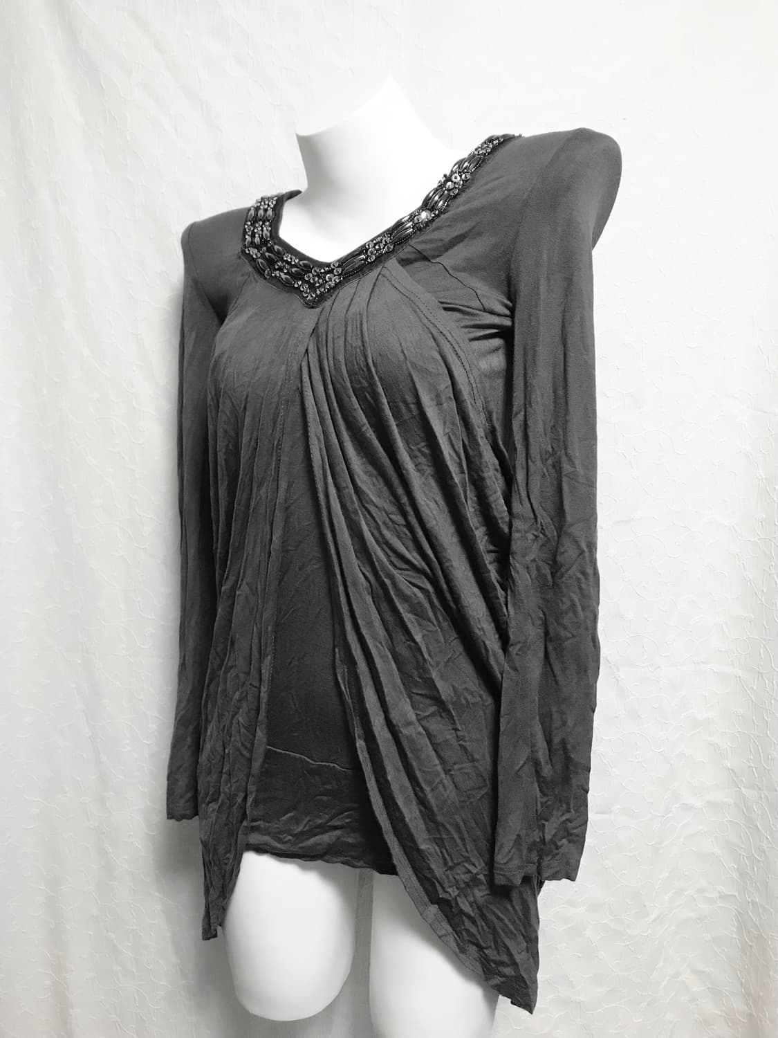 빈티지 아카이브 그런지 드레이프 큐빅 롱슬리브 탑 상품이미지2