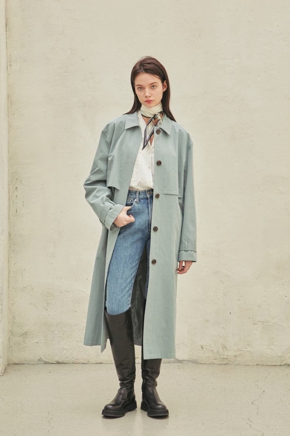 아비에무아 터쿼이즈 트렌치코트 상품이미지1