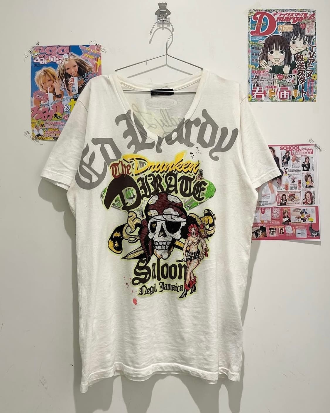 Skull printing white short-sleeve 상품이미지1