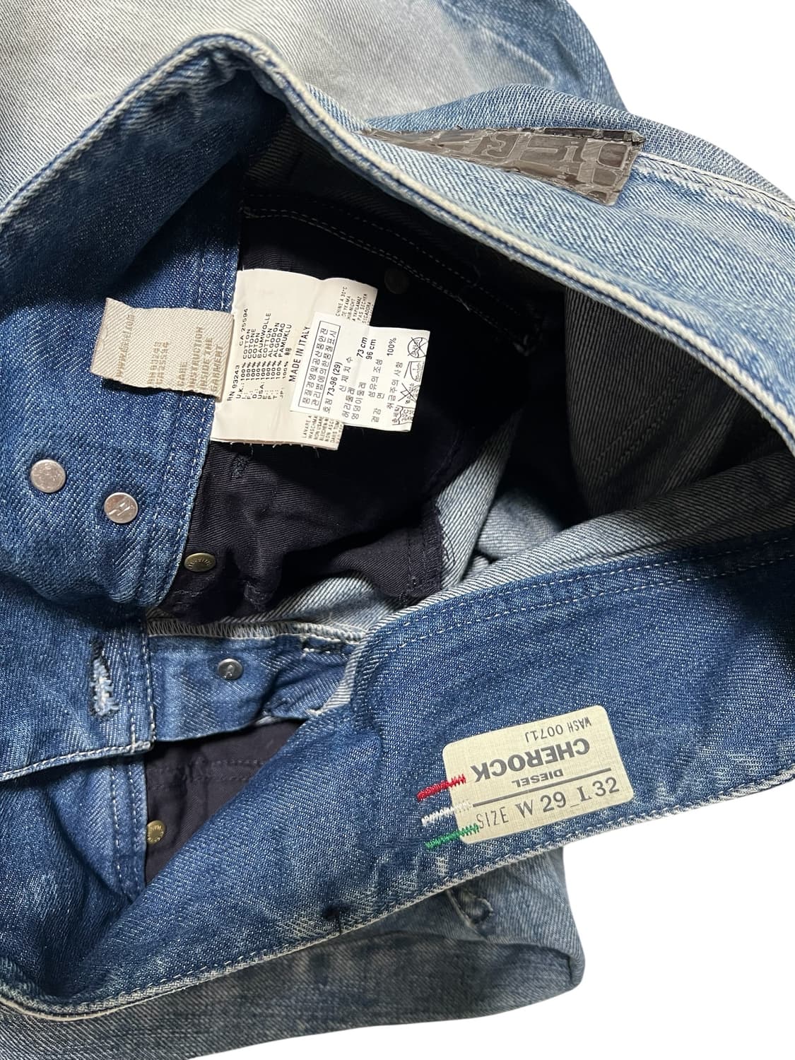 Diesel 디젤 워싱 데미지 청바지 W29 로우라이즈핏 상품이미지3