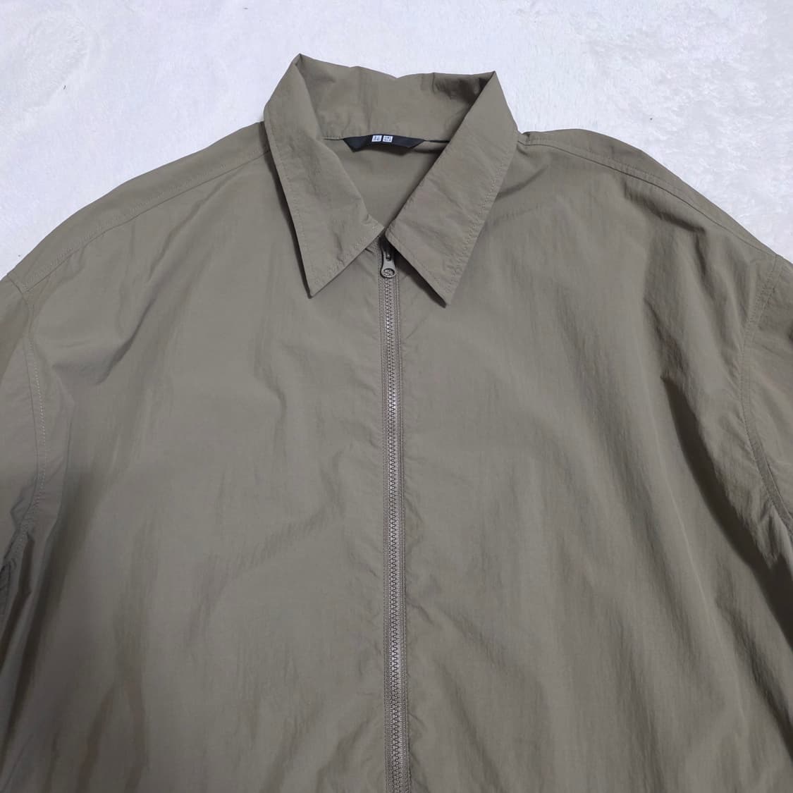 (XL)여성 유니클로 집업 바스락 원피스 올리브 봄여름 상품이미지2