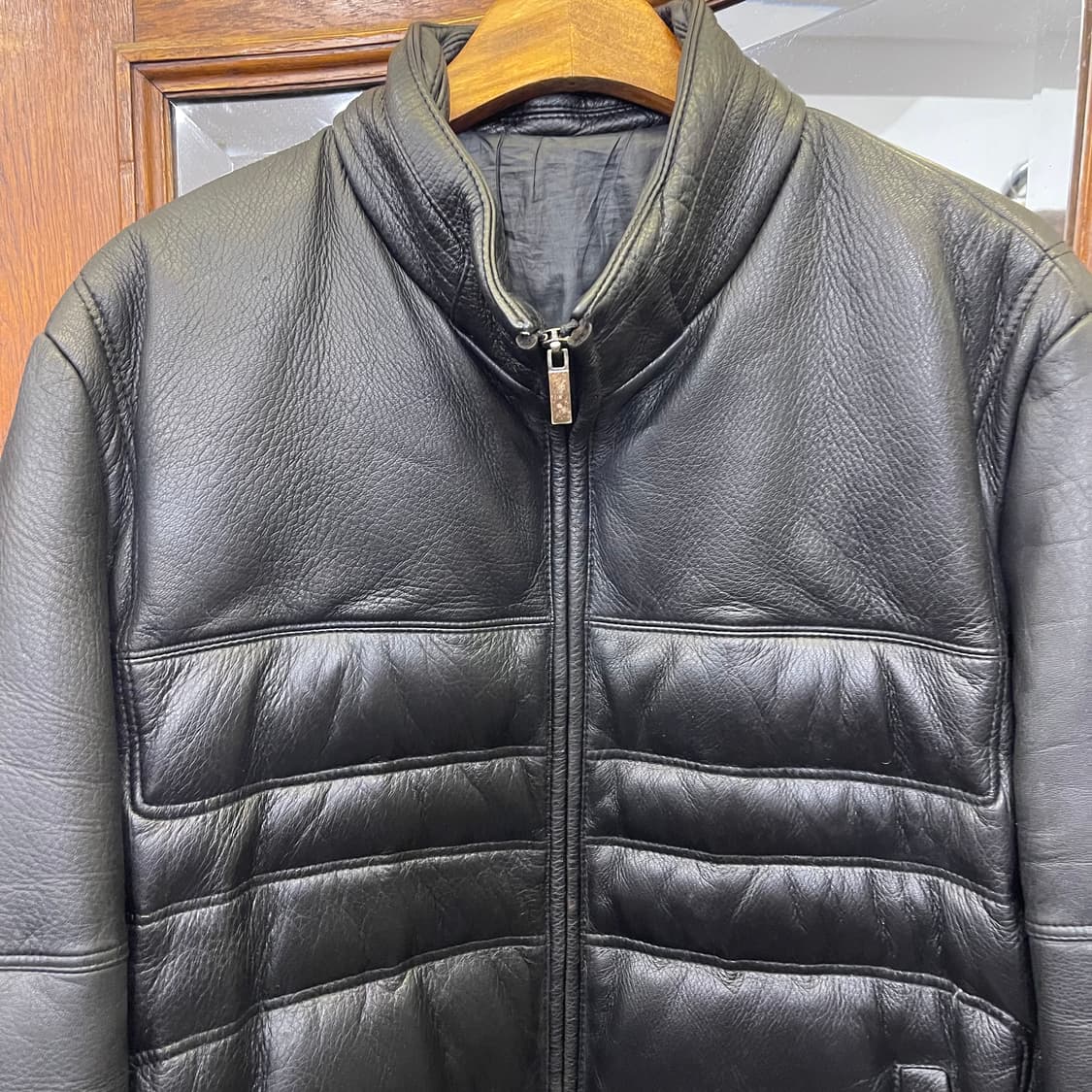 Vintage leather puffer jacket 상품이미지2