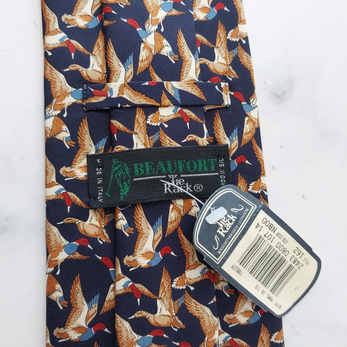 타이렉 넥타이 네이비 오리 모티브 새제품 9.7cm  K2602 상품이미지9