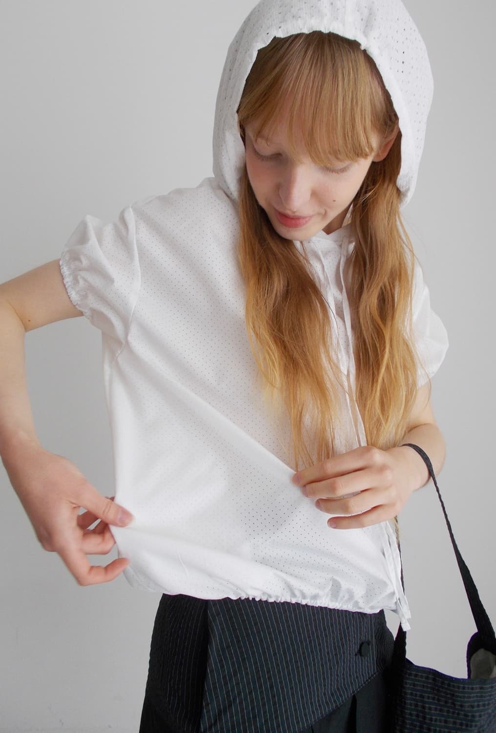 PESTO DOT HOODED BLOUSE WHITE 상품이미지4