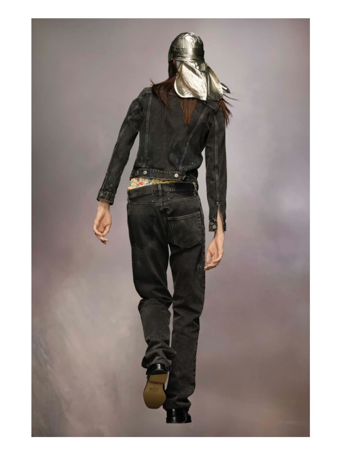 마르지엘라 백스티치 블랙 페이팅 워싱 데님 자켓 아카이브 청자켓 상품이미지7