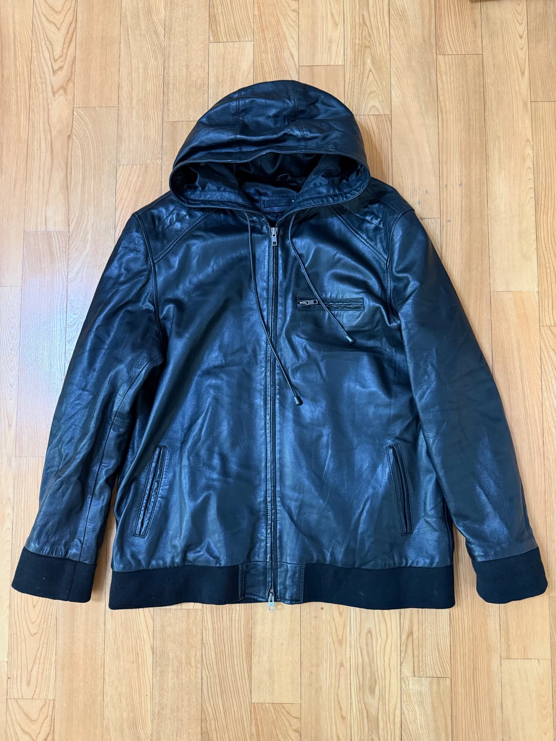 Liugoo Leather  후디 양가죽레더자켓 상품이미지2