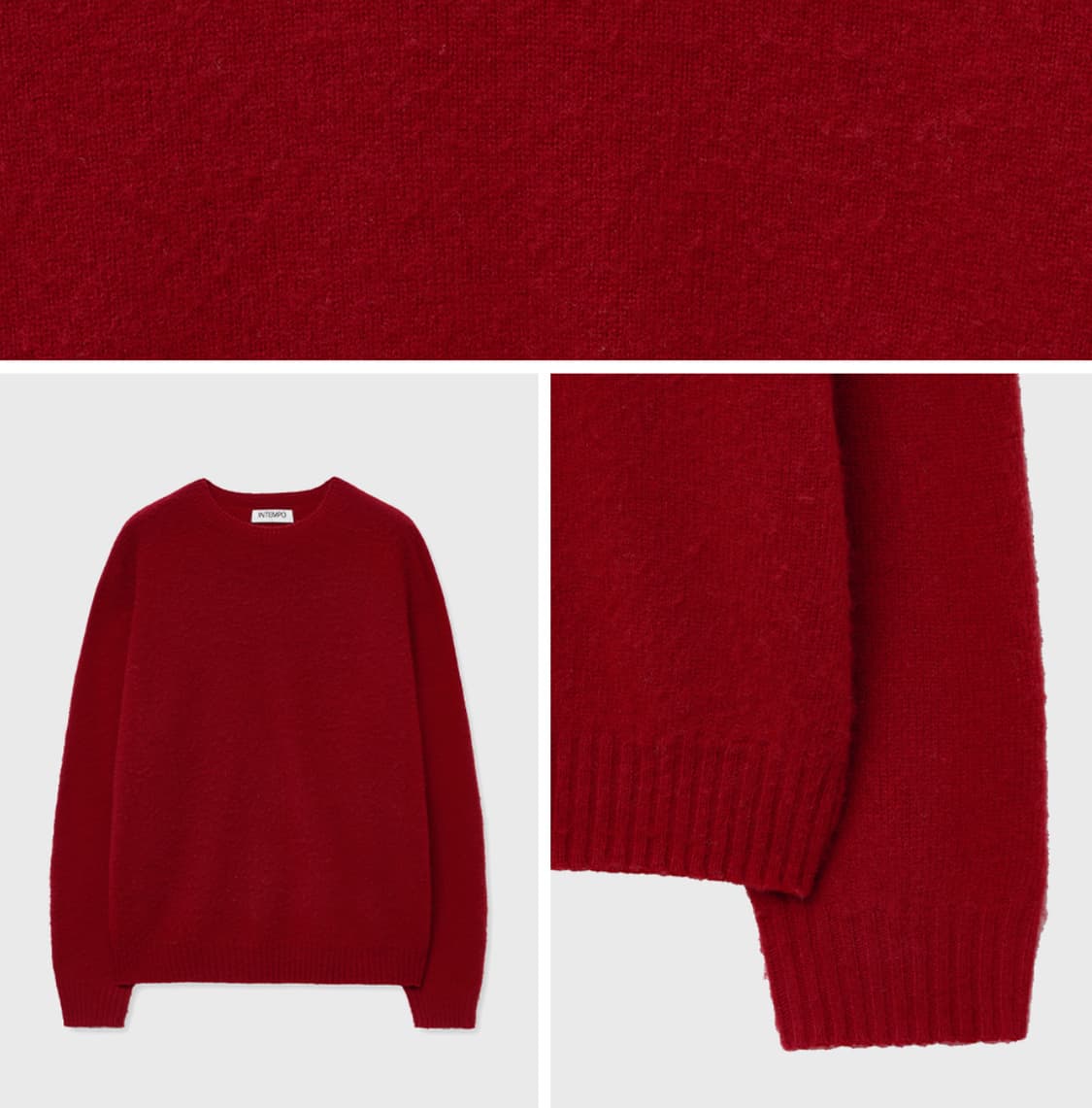 새상품 인템포무드 쉐기독 니트 M사이드 레드 상품이미지2