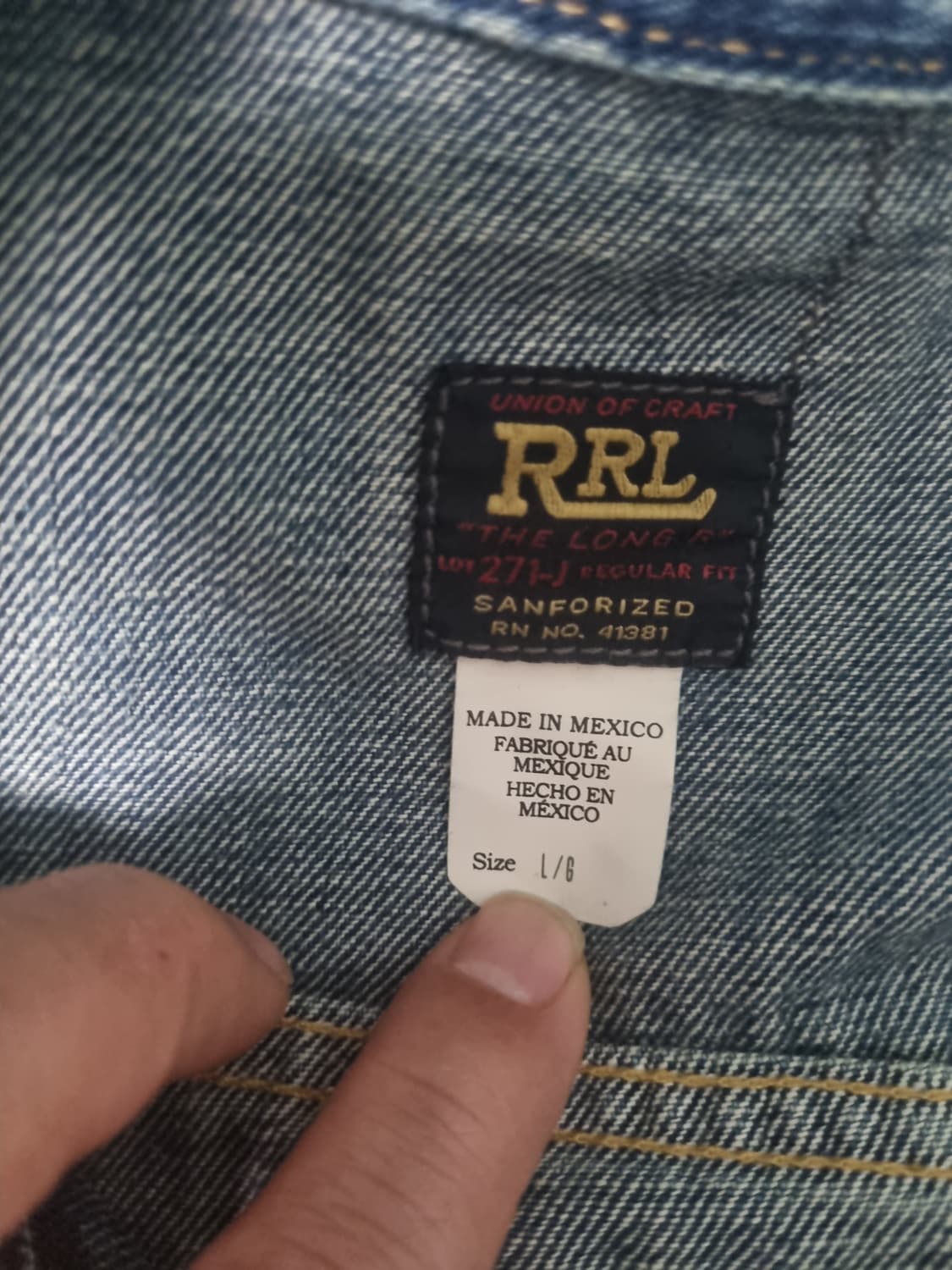 Rrl  lot 271 리랜드워시  L size 상품이미지9