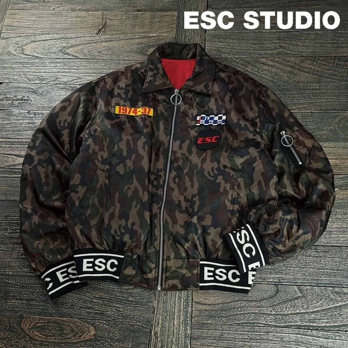 [ESC 스튜디오] 카모 패턴 집업 봄버 자켓 M19249 상품이미지1