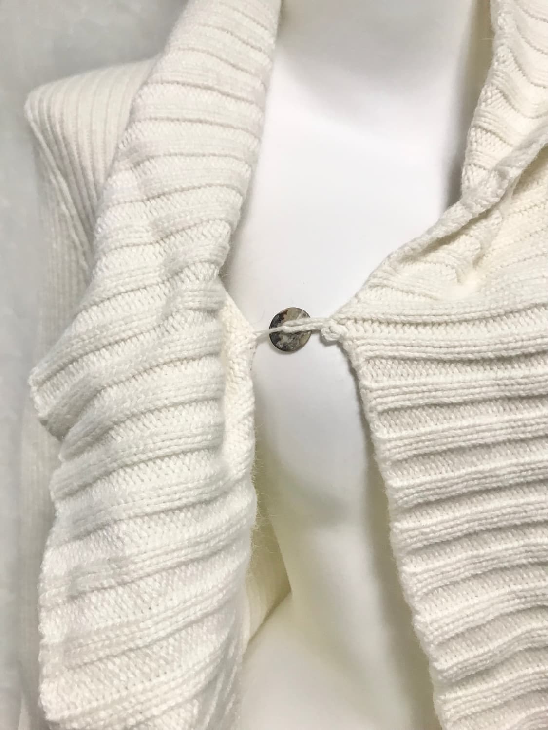 빈티지 니혼진 너드 캘빈클라인 원 버튼 사선 니트 가디건 상품이미지3