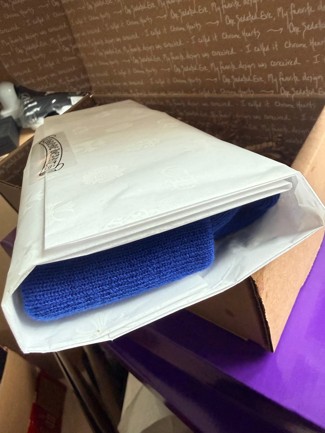 [새제품] 크롬하츠 블루 워치캡 비니 상품이미지5