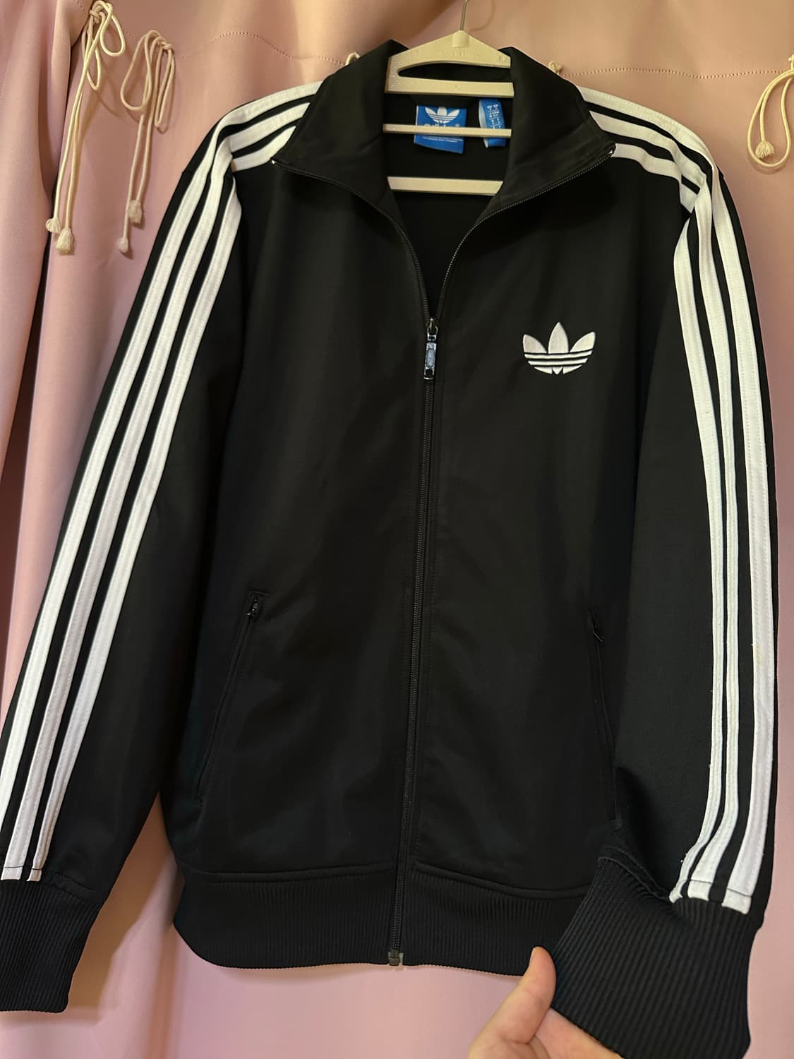 아디다스져지 아디다스 파이어버드 트랙탑 불꽃져지 블랙 집업 삼선 상품이미지1