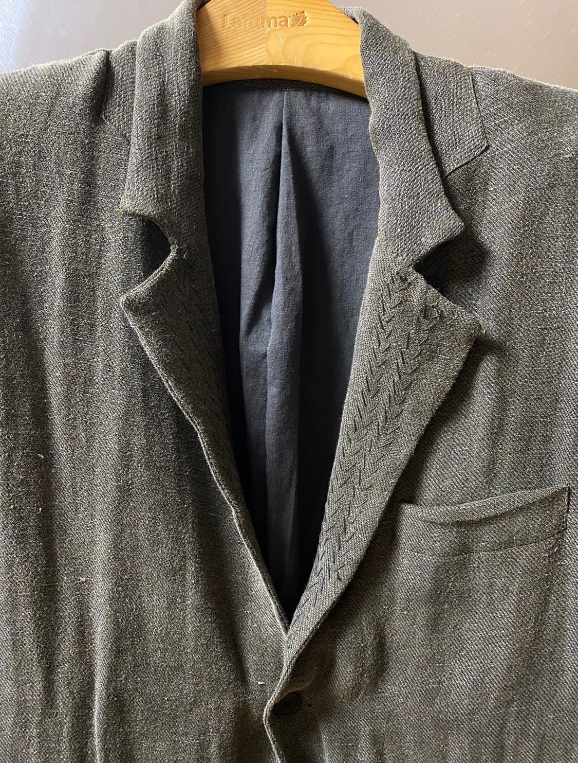 투빌더스하우스 스티치 싱글 자켓 올리브 그린 상품이미지4