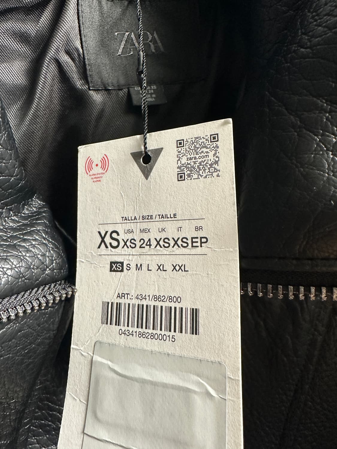자라 품절 레더자켓 4391/872/800 xs사이즈 상품이미지5