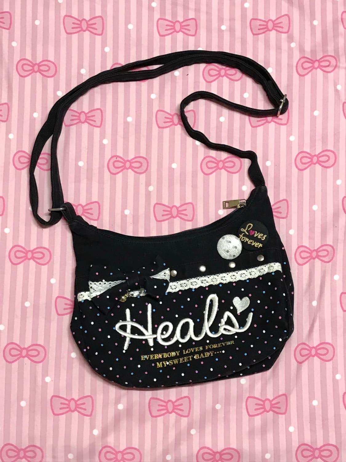 헤이세이 리본 도트 갸루 크로스백 상품이미지1
