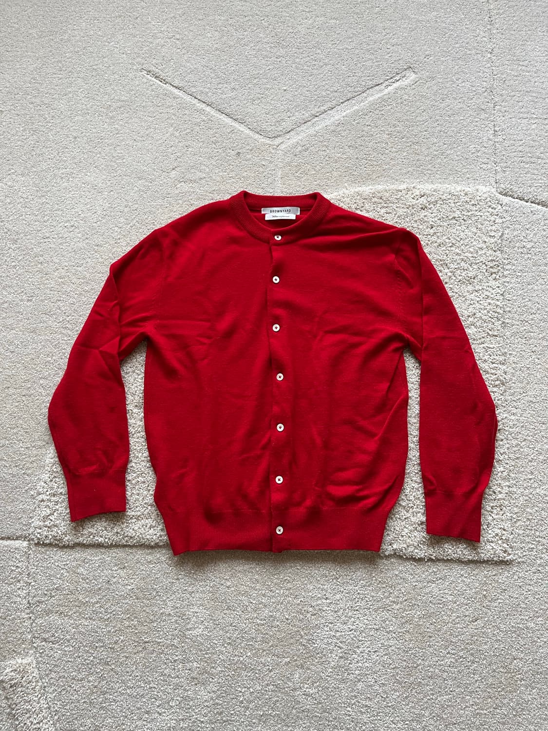 브라운야드 울 라운드 가디건 레드 (100-103) 상품이미지2