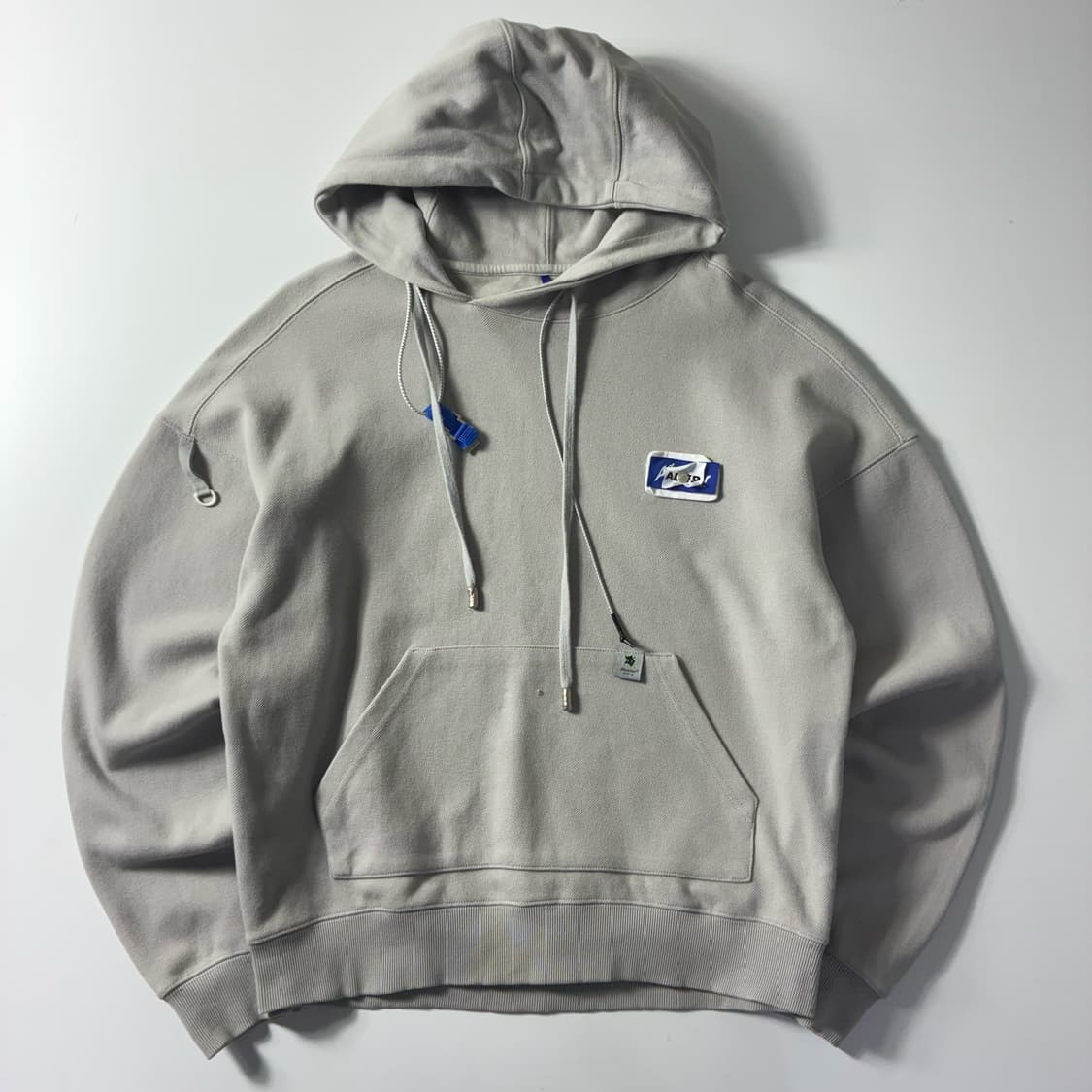 Adererror  아더에러 리빗 라벨 코튼 그레이 후드티  상품이미지1
